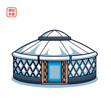 矢量插图建筑民族特色蒙古包