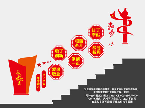 党建楼梯文化墙