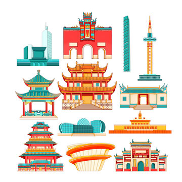 国潮风湖南长沙地标建筑