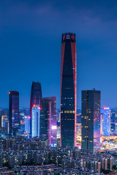 东莞民盈国贸中心大厦夜景