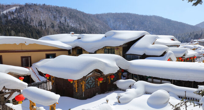中国雪乡全景
