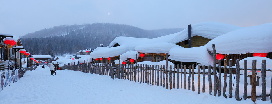 中国雪乡全景