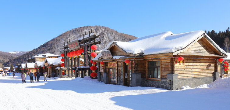 中国雪乡全景