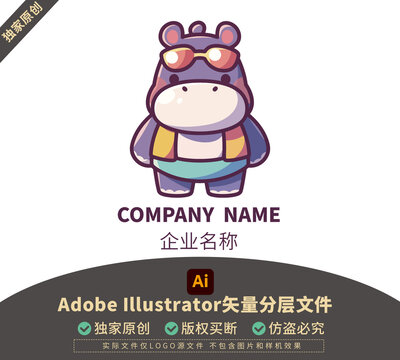 动物LOGO标志卡通吉祥物矢量商铺包装