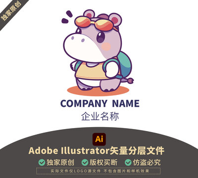 矢量动物LOGO吉祥物卡通商铺标志包装