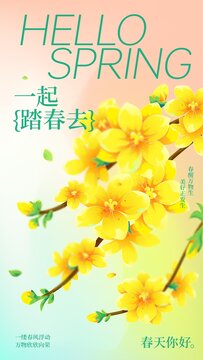 春天弥散风海报