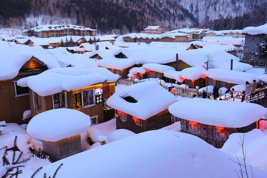 中国雪乡全景