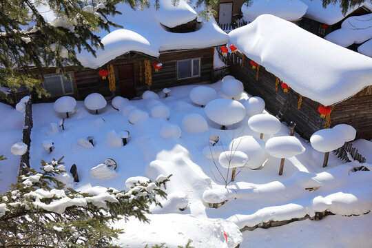 中国雪乡全景