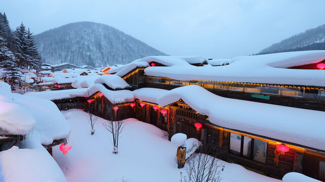 中国雪乡全景