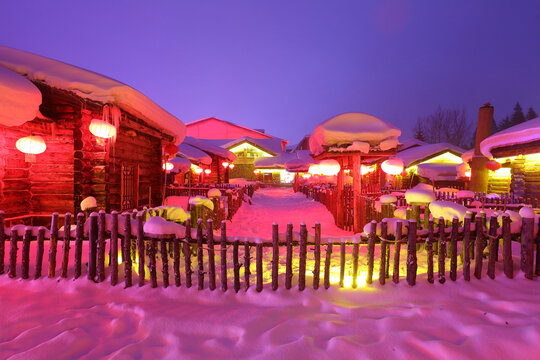 中国雪乡夜景