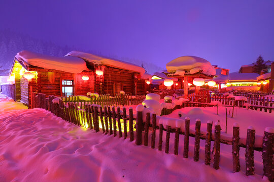 中国雪乡夜景