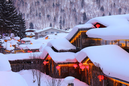 中国雪乡全景