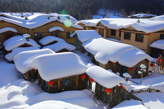 中国雪乡全景