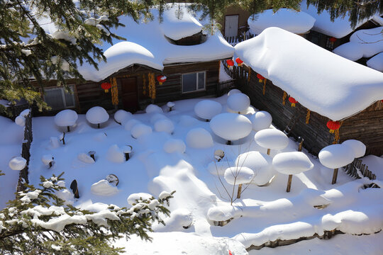中国雪乡全景
