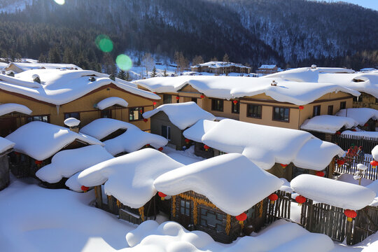中国雪乡全景