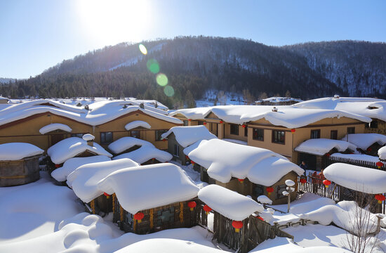 中国雪乡全景