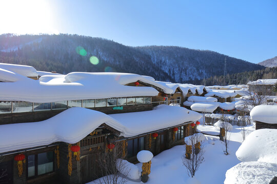 中国雪乡全景