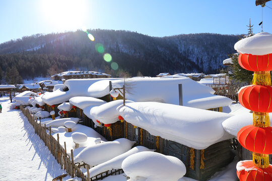 中国雪乡全景