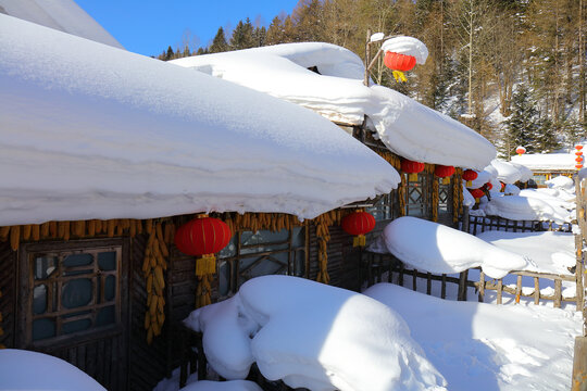 中国雪乡全景
