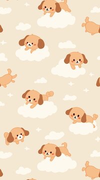 可爱小狗印花图案
