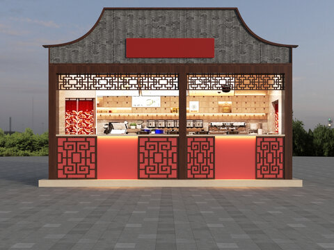 新中式奶茶店门头