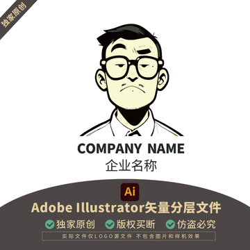 人物LOGO男人品牌贴纸门头门头游戏可爱
