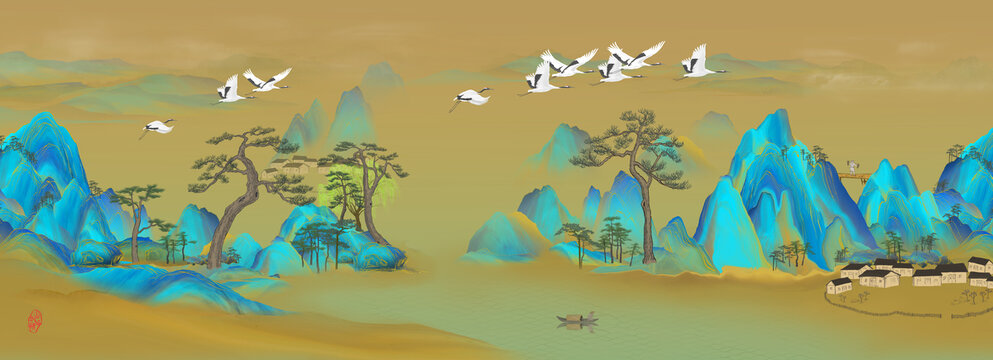 青绿山水图