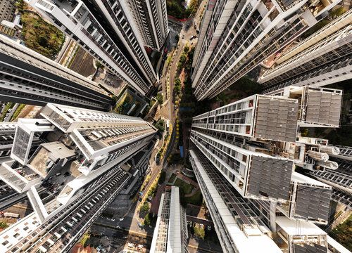 城市高楼建筑鸟瞰图