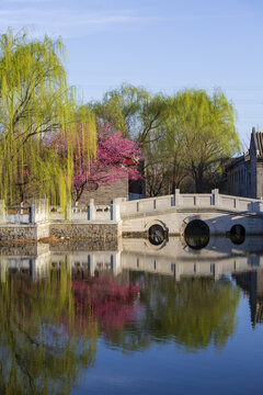 北京园博园古建春季风光