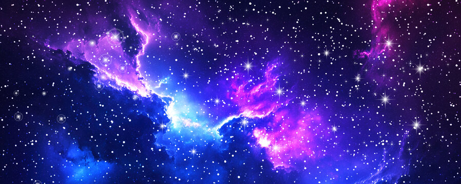 深蓝色璀璨星空背景