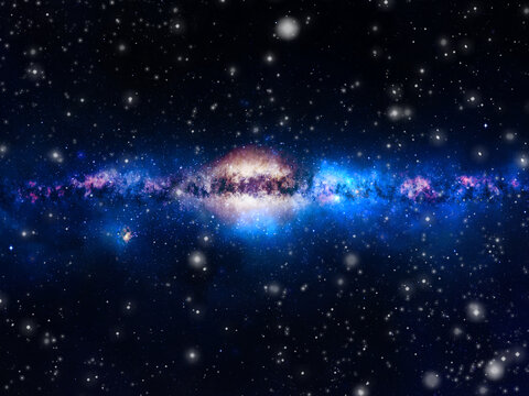 蓝色璀璨星空灯箱软膜