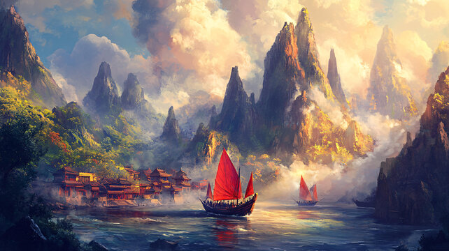 古风山水场景