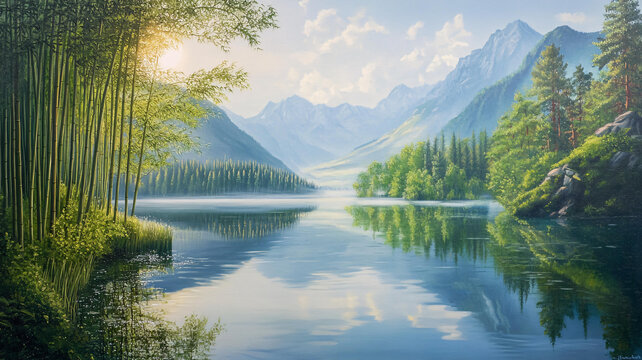 宽屏风景画