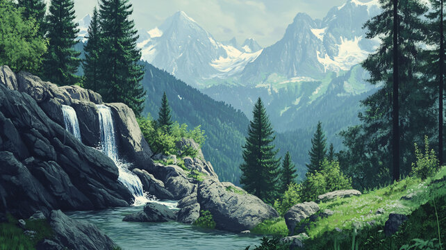 高山流水场景
