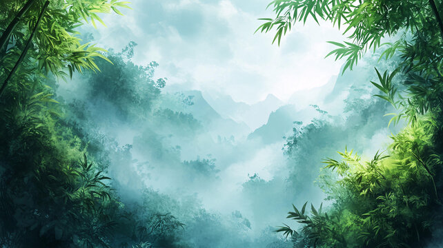 唯美竹林背景