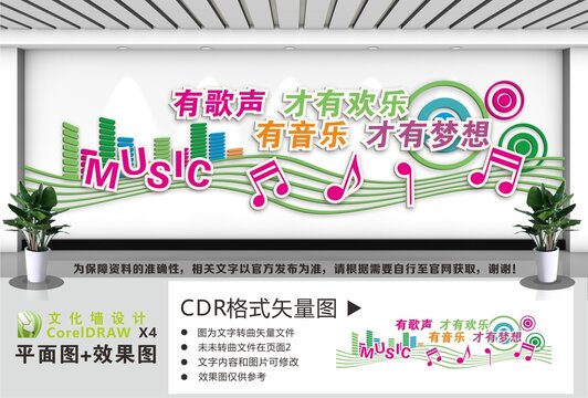 音乐室音乐培训文化墙
