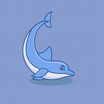 蓝色的卡通海豚图标