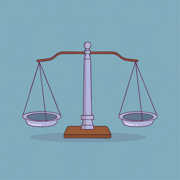 卡通风格的天平秤图标