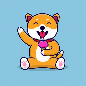 拟人化的柴犬显得活泼可爱图标