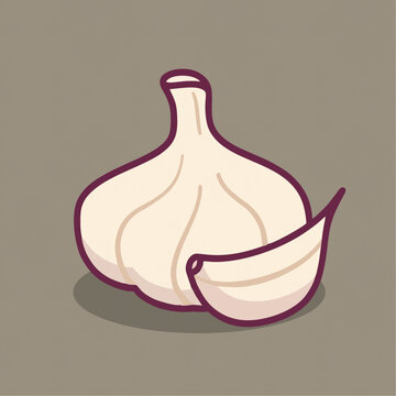 大蒜及其蒜瓣是常见的调味品图标