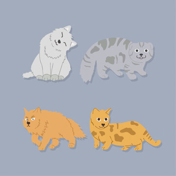 可爱猫咪动物图案集合图标