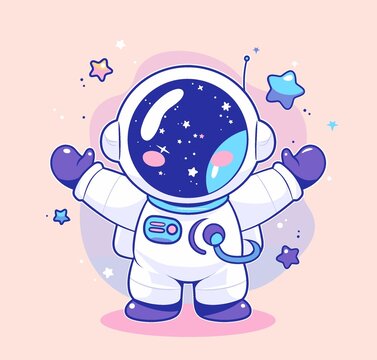 卡通太空人印花图案
