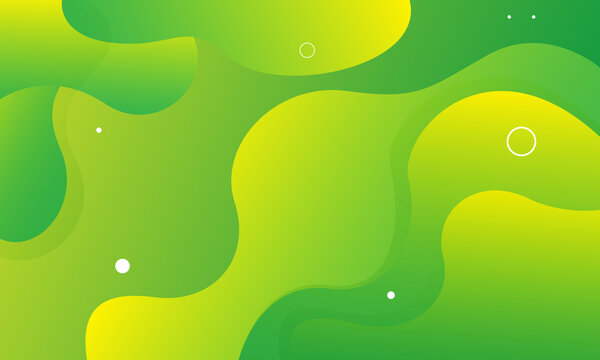 黄绿色渐变抽象波浪矢量背景