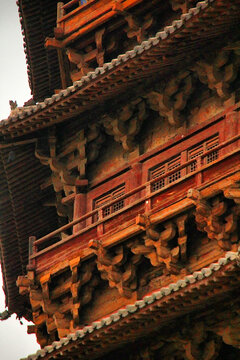 应县木塔局部细节佛宫寺释迦塔