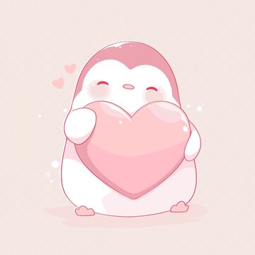 可爱企鹅插画