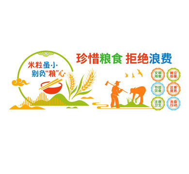 珍惜粮食餐饮文化墙