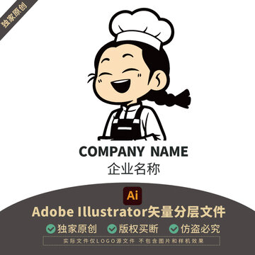 餐饮LOGO创意国风人物时尚玩偶包装