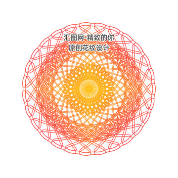 标签底纹团花设计