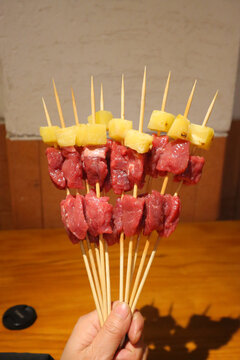 菠萝牛肉串