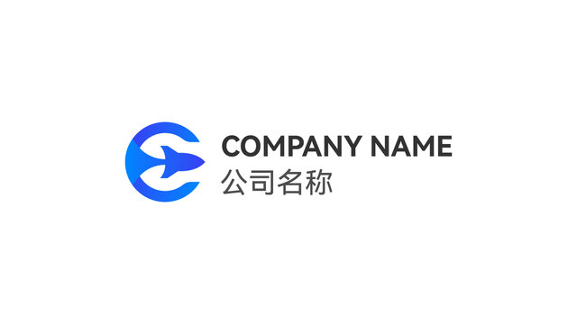 C字母LOGO设计科技互联网安全